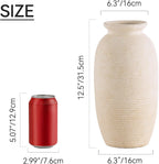 Ceramic Flower Vase, 12.5" Large Rustic Farmhouse Vases Home Decor Tall Pottery Decorative Pampas Vase for Table Living Room Entryway Mantel Bookshelf Bedroom Bathroom Kitchen - W