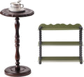 Round Side Table,Countertop Organizer,Vintage Metal Spice Rack, Multi-Purpose Bathroom Counter Organizer,Small Drink Table for Small Spaces