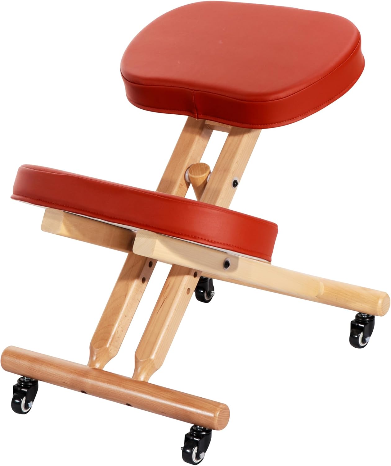 Master Massage Ergonomic Kneeling Chair, Adjustable Height Posture Stool for Home and Office - Neck and Back Pain Relieving | Spine Tension Relief- Thick Comfortable Cushions, Cinamon