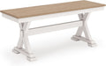 Signature Design by Ashley Westlinport Farmhouse 48" Dining Bench with Antiqued Finish, Antique White