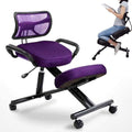 Kneeling Chair with Adjustable Back rt and Roller for Improved, Comfortable for Home and Office Use (E)