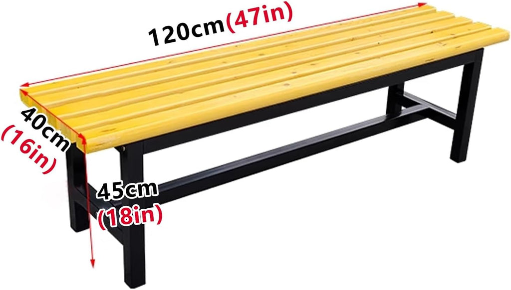 Patio Benches for Outdoors Solid Wood Seat More Stable and Durables not Easy to Shake Strong and Durables for Patio Lawn Balcony Yard Porch and Indoor(Dark Wood Grain,120cm/47in)