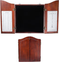 GSE Pro Dartboard Cabinet with Scoreboard, Walnut Solid Wood, Official Size | Dartboard & Darts Not Included, Furniture-grade Paint Finish, for Game Rooms/Man Caves/Bar, 3.5"D x 22"W x 25"H