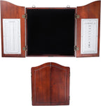 GSE Pro Dartboard Cabinet with Scoreboard, Walnut Solid Wood, Official Size | Dartboard & Darts Not Included, Furniture-grade Paint Finish, for Game Rooms/Man Caves/Bar, 3.5"D x 22"W x 25"H