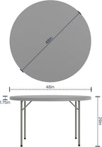 Flash Furniture Kathryn 4' Round Plastic Folding Event Table for Parties and Trade Shows, Portable Indoor/Outdoor Event Banquet Table, Granite Dark Gray