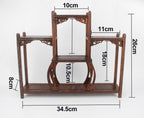 NWFashion Chinese Wooden Assemble Display Stand Symmetric Short Floor Curio Cabinets Shelf (3)