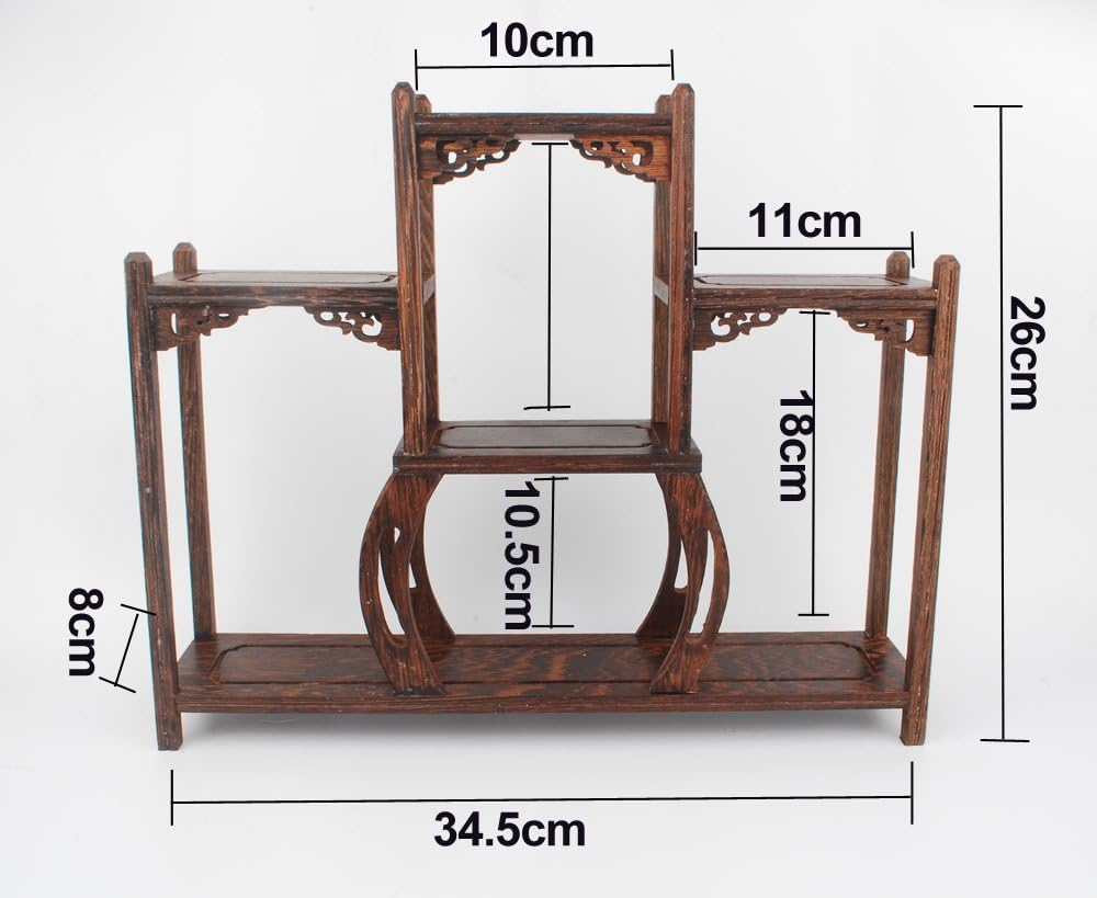NWFashion Chinese Wooden Assemble Display Stand Symmetric Short Floor Curio Cabinets Shelf (3)
