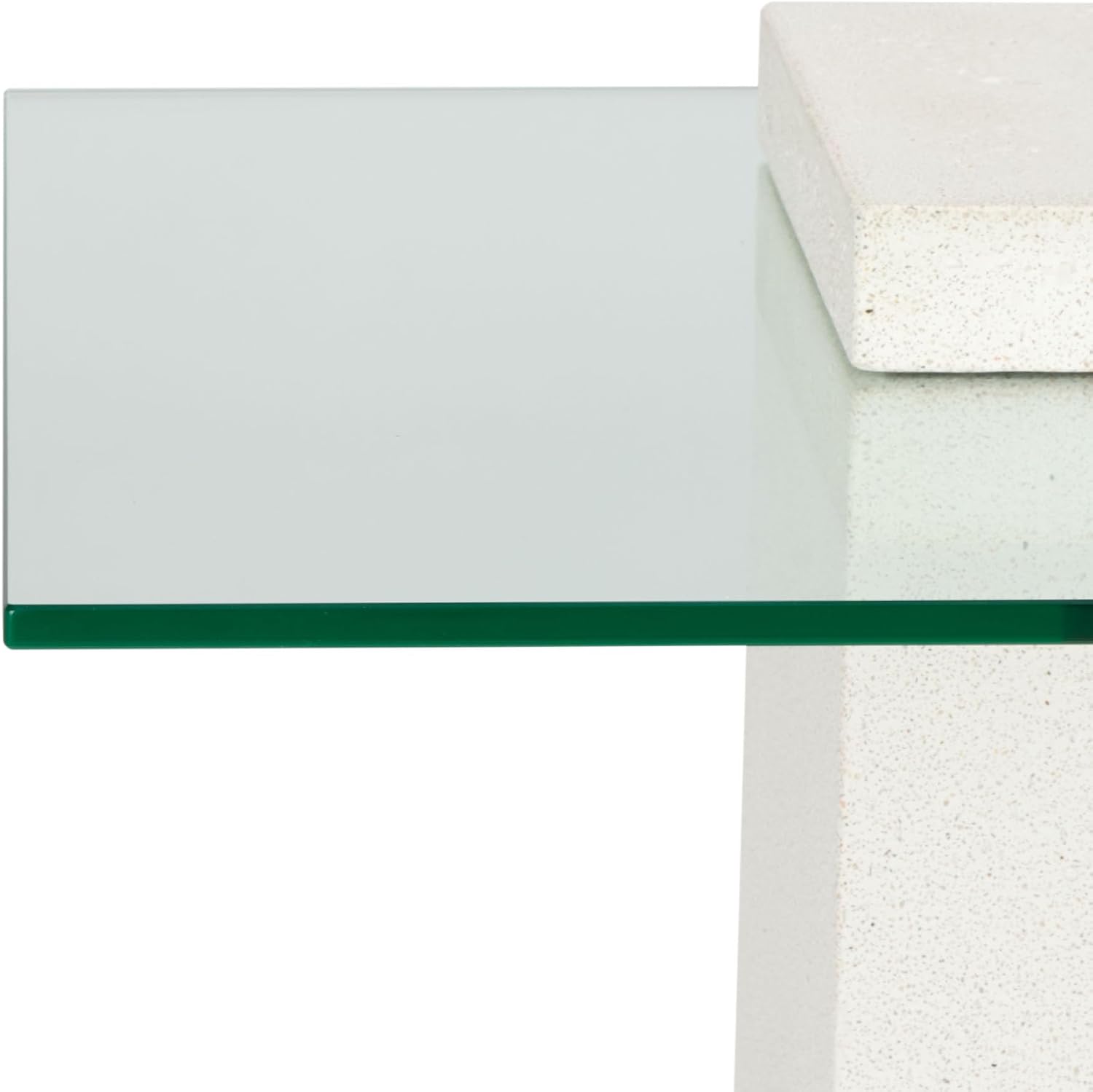 SAFAVIEH Couture Collection - Sophibeth Ivory Concrete and Glass Accent Table, Contemporary Modern Side Table, Sculptural Display Design (SFV2610A)