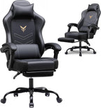 GTPLAYER Gaming Chair with Footrest, Recliner Chair with Headrest & Lumbar Support, Linkage Armrest,Ergonomic Gaming Chair 350lbs, High Back Office Home, Black