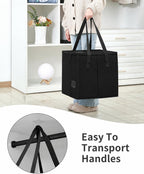Qozary 2 Pack Clothes Hanger Organizer Bag-Rigid Hanger Storage Containers with Lid for Dustproof, Large Hanger Holder, Hanger Caddy Organizer Box with Handle-Keep Hangers Separate