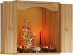 Personal Shrine Stand, Puja Meditation Prayer Table with Storage Tier, Wooden Chinese Altar Table for Living Room, Bedroom, Office(Brushed Oak,15.7 * 15.7 * 23.6in)
