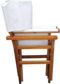 SSLine Set of 2 Professional Director Chairs Portable Folding Dining Height Directors Chair w/Wood Frame and Canvas Lightweight Camping Lawn Chair (White/2PC-19 H)