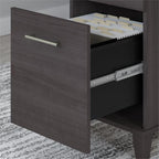 Bush Furniture Somerset 60W Office Desk with Lateral File Cabinet and 5 Shelf Bookcase in Storm Gray