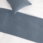 AMBERIS Bed Runner Single Layer Chenille Blue, Modern Style Bed Scarves for Home Hotel Decorations (Pillowcases Sold Separately)