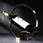 Metal Single Tabletop Wine Rack – Freestanding Countertop Decorative Wine Bottle Holder, Unique Wine Gifts and Accessories for Wine Lovers (Oil Rubbed Bronze)