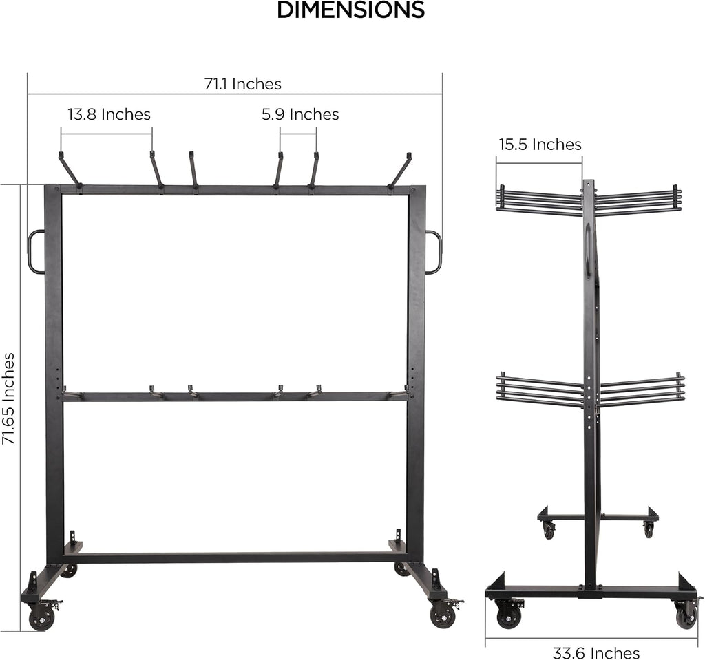 Folding Chair Rack Folding Chair Cart Storage Dolly with Wheels and Holder for Tables Includes Weatherproof Cover (84 Chair Capacity)