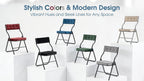 Padded Folding Chairs Set of 4, Heavy Duty Folding Chairs with Cushion, Portable and Comfortable Sets for Dining, Office, Party, Card Table Bule