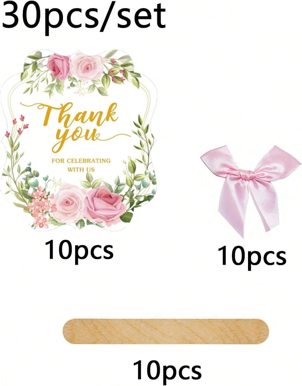 30Pcs Pink Bohemian Folding Hand Fans, Thank You Design Wedding Guest Gifts, Party Favors for Bridesmaids, Tea Party, Church Dance and Decorations
