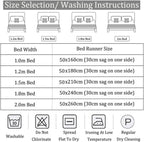 Cotton Linen Bed Runner for Bedroom Hotel Guest Room, Solid Color Bed Scarf for King Queen Full Twin Beds, 5 Sizes & 5 Colors-Khaki||50x210cm