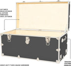 Rhino Trunk & Case Classic XXL Home Storage & College Trunk With Wheels - 36”x18”x18”, Seats 1500+ lbs, Soft-Close Lid. USA Made Secure Dorm Furniture, Organization, Steamer Style Blanket Chest