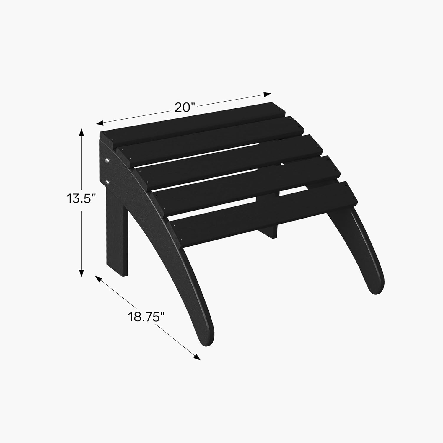 WestinTrends Outdoor Patio Adirondack Ottoman Foot Rest, All Weather Poly Lumber Foot Stool for Adirondack Chair, Widely Used for Outside Porch Pool Lawn Backyard, Red