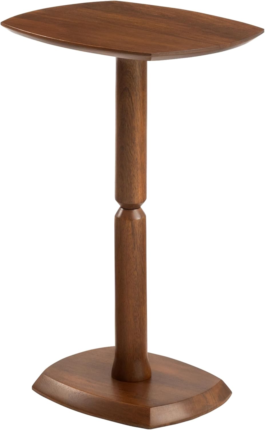 MH London Cooper 22" Mango Wood Pedestal Side Table, Walnut
