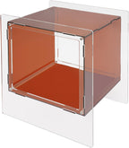 Acrylic End Table, 18.11" L X 15.75" W X 21.65" H Acrylic Night Stand, 22.05 Lbs Load-Bearing Capacity Coffee Table for Living Rooms, Bedrooms, Offices(Dark Brown)