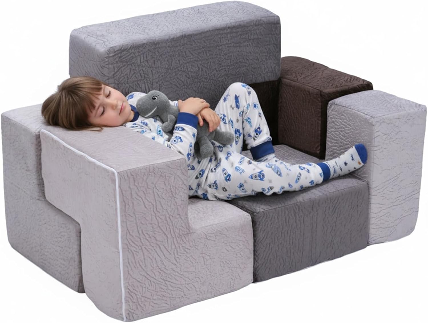 7Pcs Stackable Furniture Chair Washable Inspiring Creativity Blocks Chair Wear Resist for Kids Bedroom Playroom Furnitures