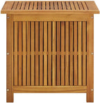 Solid Acacia Wood Patio Storage Box with Waterproof Bag, 23.6x19.7x22.8 Inch Outdoor Bench for Cushions and Garden Tools