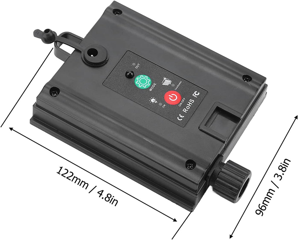 CHICIRIS Solar Battery Box for LED String Lights, Outdoor Lights Control Panel with DC Charging 8 Remote Modes Pack Powered Lithium Lamp with Remote (Output Boost 24V)