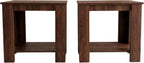 HOME DESIGN Telluride End Table Set of 2, Modern Wood Accent Tables with Lower Shelf, Living Room/Bedroom Side Tables — Available in Walnut or Black Finish