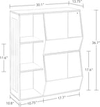 RiverRidge Toy Storage Organizer and Bookcase with Cubbies and Veggie Storage Bins for Home Organization Bookshelf and Containers for Organizing Kids' Toys