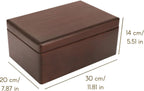 Creative Deco Large Brown Wooden Box Storage with Hinged Lid | 11.8x7.87x5.51in (+-0.5) | Keepsake Decorative Gift Box for Tool Dog Toy Kitchen Storage | ROUGH UNSANDED Acacia-Like Wood Chest Trunk