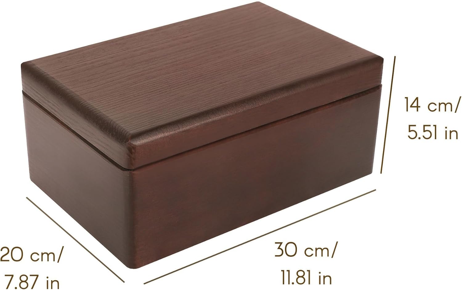 Creative Deco Large Brown Wooden Box Storage with Hinged Lid | 11.8x7.87x5.51in (+-0.5) | Keepsake Decorative Gift Box for Tool Dog Toy Kitchen Storage | ROUGH UNSANDED Acacia-Like Wood Chest Trunk