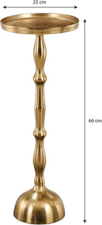 MICA Decorations Duco Side Table 25 x 25 x 66 cm Aluminium Gold