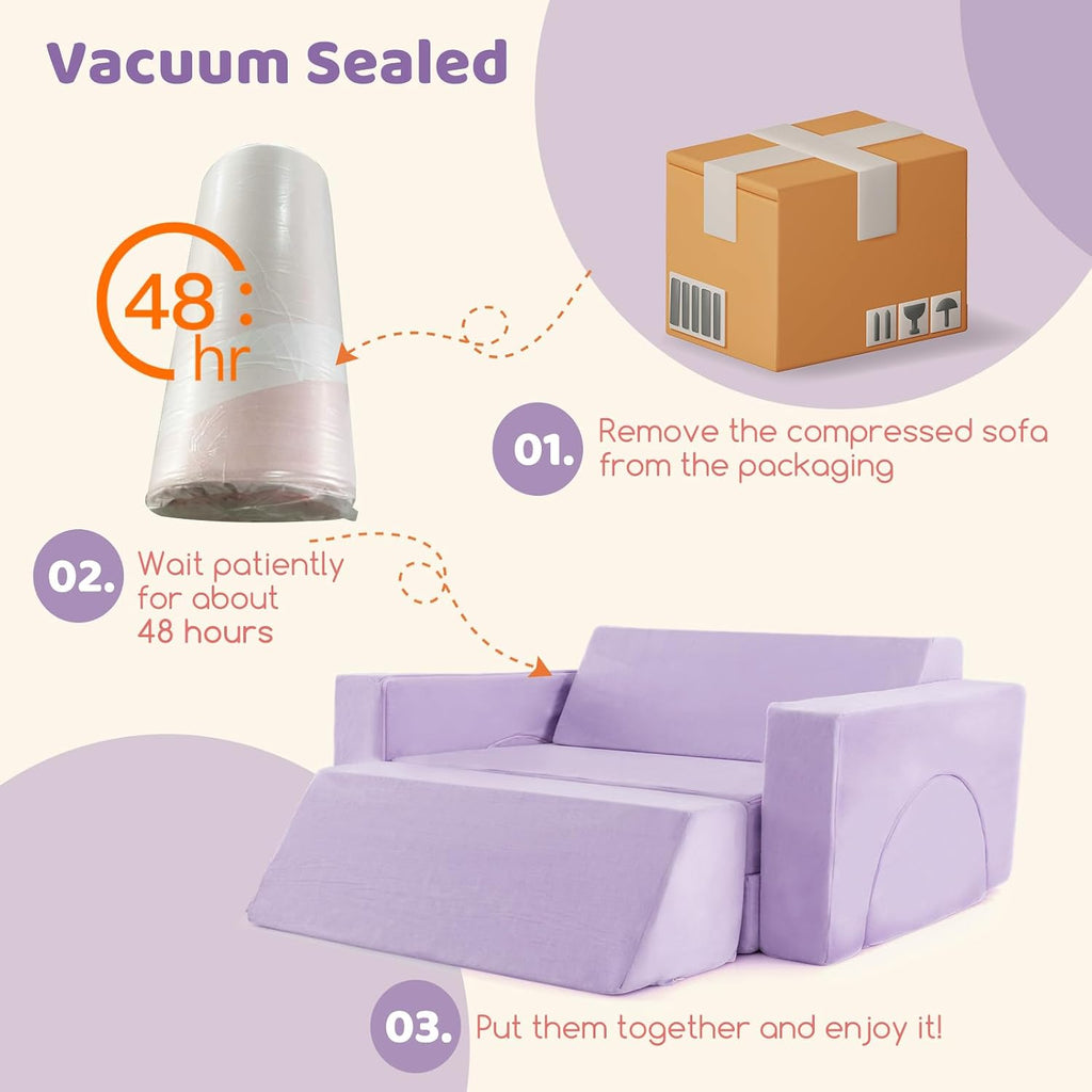INFANS Mondular Kids Play Couch, 8PCS Toddler Sectional Sofa Building Fort for Bedroom Playroom, Imaginative Convertible Floor Cushion, Foam Set for Boys Girls