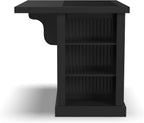 Homestyles Nantucket Distressed Black Kitchen Island with Black Granite and Wood Drop Leaf Breakfast Bar, 48"W
