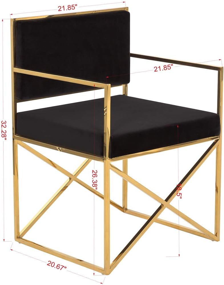 SAFAVIEH Couture Collection Kian Gold and Black Velvet Directors Chair