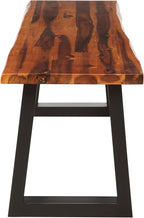 ERGOMASTER Outdoor Bench, 57.5" Acacia Wooden Dining Bench with Steel Legs, 1 Pack