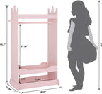 UTEX Kids Dress up Storage with Crown-Shaped Top and Mirror | Open Hanging Armoire Closet, Kids Wardrobe Closet, Water-based Paint
