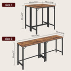 MAHANCRIS Narrow Bar Table, 63-Inch Pub Table for Dining Room, Counter Bar Tables with Sturdy Metal Frame, Connectable Bar Table, Multifunctional Console Table, Rustic Brown BTHR1601