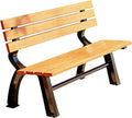 3 Seater Outdoor Garden Bench with Solid Wood Backrest, Outdoor Park Bench Metal, Suitable for Courtyards and Commercial Areas(Beige,150x40x70cm/59x16x28in)