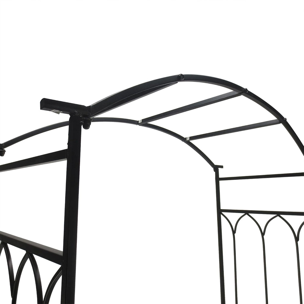 Metal Garden Arbor Bench with Trellis for Outdoor Seating