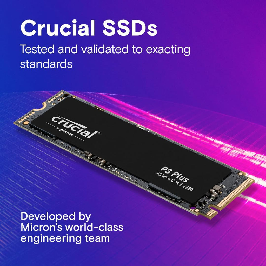 Crucial P3 Plus PCIe Gen4 NVMe 2TB SSD, Up to 5,000MB/s Read, Laptop & Desktop (PC) Compatible, Solid State Drive – CT2000P3SSD8