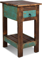 Crafters and Weavers La Boca Blue Side Table in Multi-Color