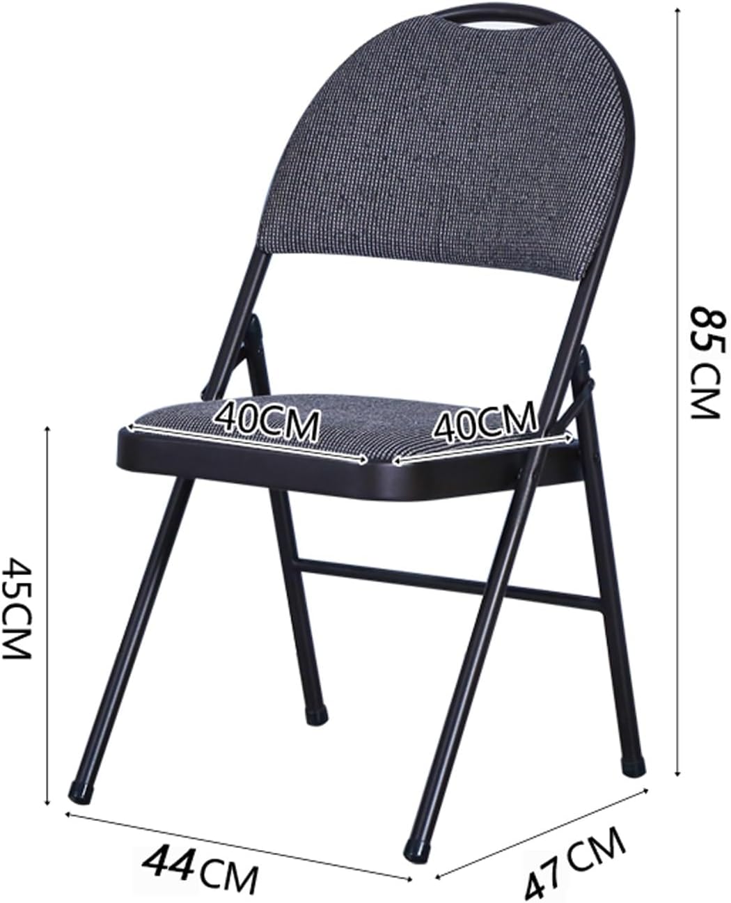Foldable Chair-Metal Folding Chairs Stools -Portable Commercial Event Seat -Cloth Seats,Scratch Resistant,Ergonomic,42cm seat Height(Khaki)