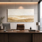 JILLICK Layered Beige Landscape Canvas Wall Art, Horizontal Textured Ridge Decor for Living Room Wall Art Decor, 46x23 in