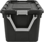 40 Gallon Storage Bins with Wheels and Handle, Heavy-Duty Plastic Storage Containers with Lids, Large Stackable Storage Box, Industrial Tote for Bedroom, Garage, Warehouse, Dorm Room, Gray