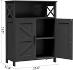 Homhedy Farmhouse Bathroom Storage Cabinet with 2 Doors, Toilet Paper Cabinet with Adjustable Shelf, Small Bathroom Cabinet for Kitchen/Laundry/Living Room, 11.8 x 23.6 x 31.5 Inches, Black