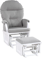 Madison Glider & Ottoman White/Oyster